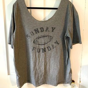 Light gray “Sunday Funday” football shirt.